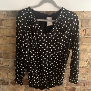 Black and white blouse